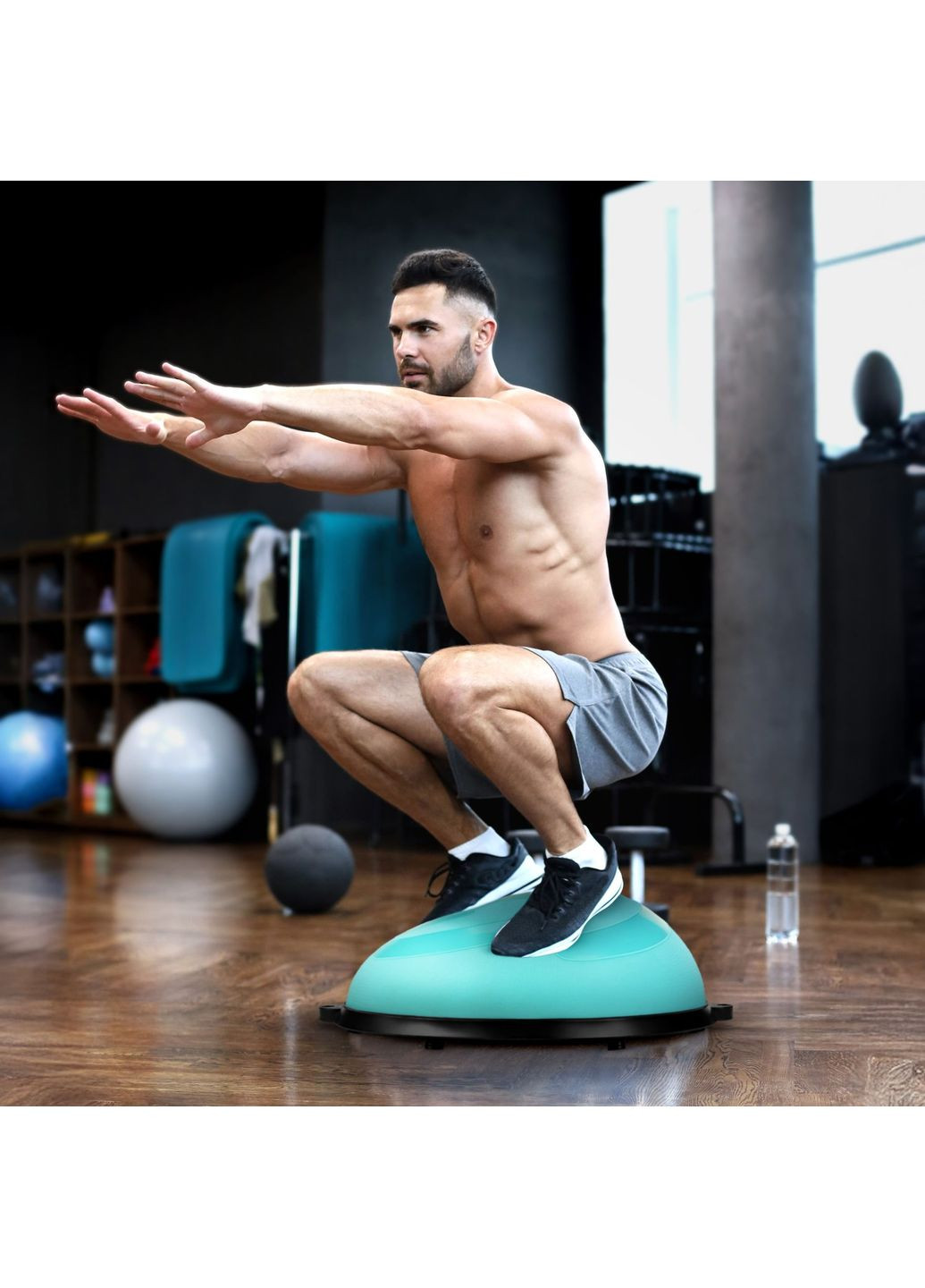 Балансировочная полусфера Flex Core Half Ball 58см с эспандерами + голубой насос Gymtek (369616564)