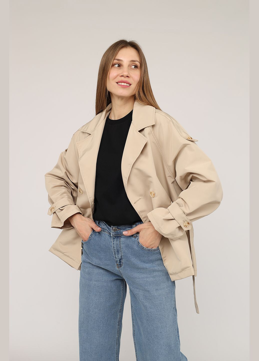 Плащ жіночий колір бежевий ЦБ-00272676 Yuki демісезон (323081456)