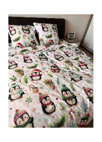 Односпальний - півтораспальний комплект постільної білизни Бязь Gold - Lux розмір 150х220 см Новорічний Vital-Textile (367186755)