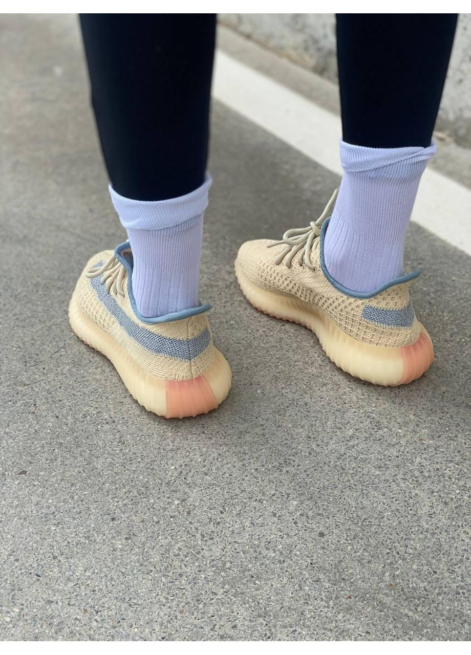 Жовті Осінні кросівки чоловічі adidas yeezy boost 350 v2 yellow linen адідас ізі буст No Brand