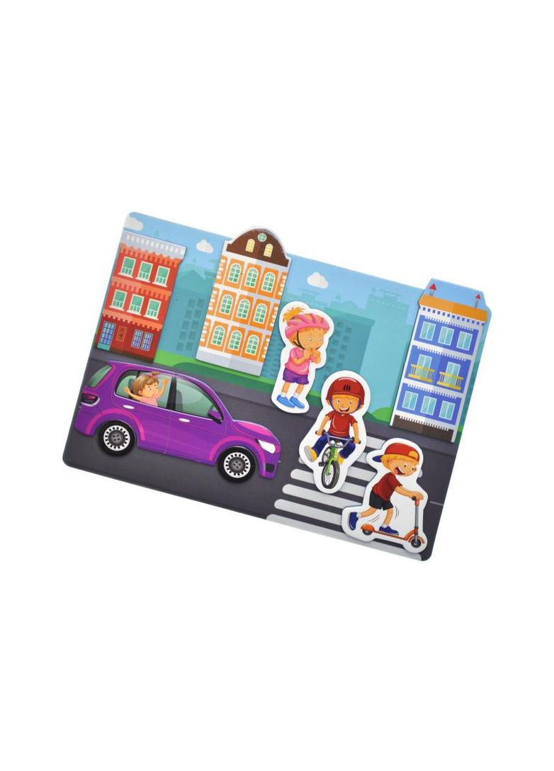 Настольная магнитная игра QB600-001 "Город" 42 магнита и магнитная доска qbee (368709294)