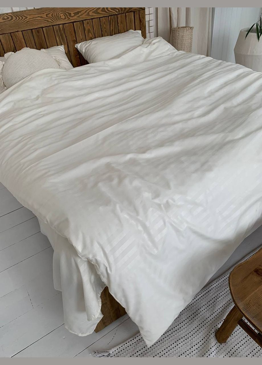 КПБ евро микро страйп сатин "Молочный" (200х210, 70х70) Glav Textile (297365386)