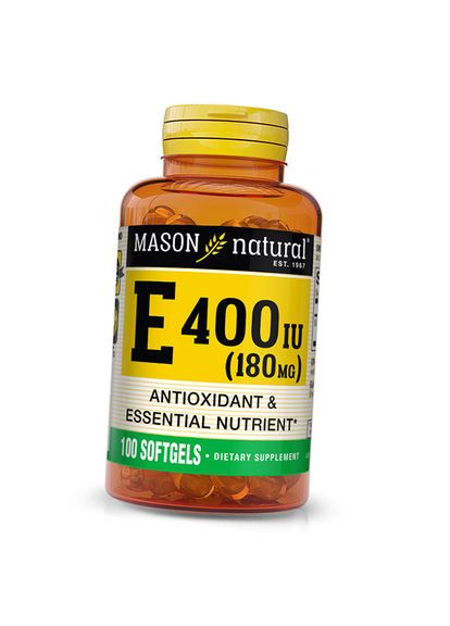 Вітамін Е, Vitamin E 400, 100гелкапс (36529035) Mason Natural (293255838)
