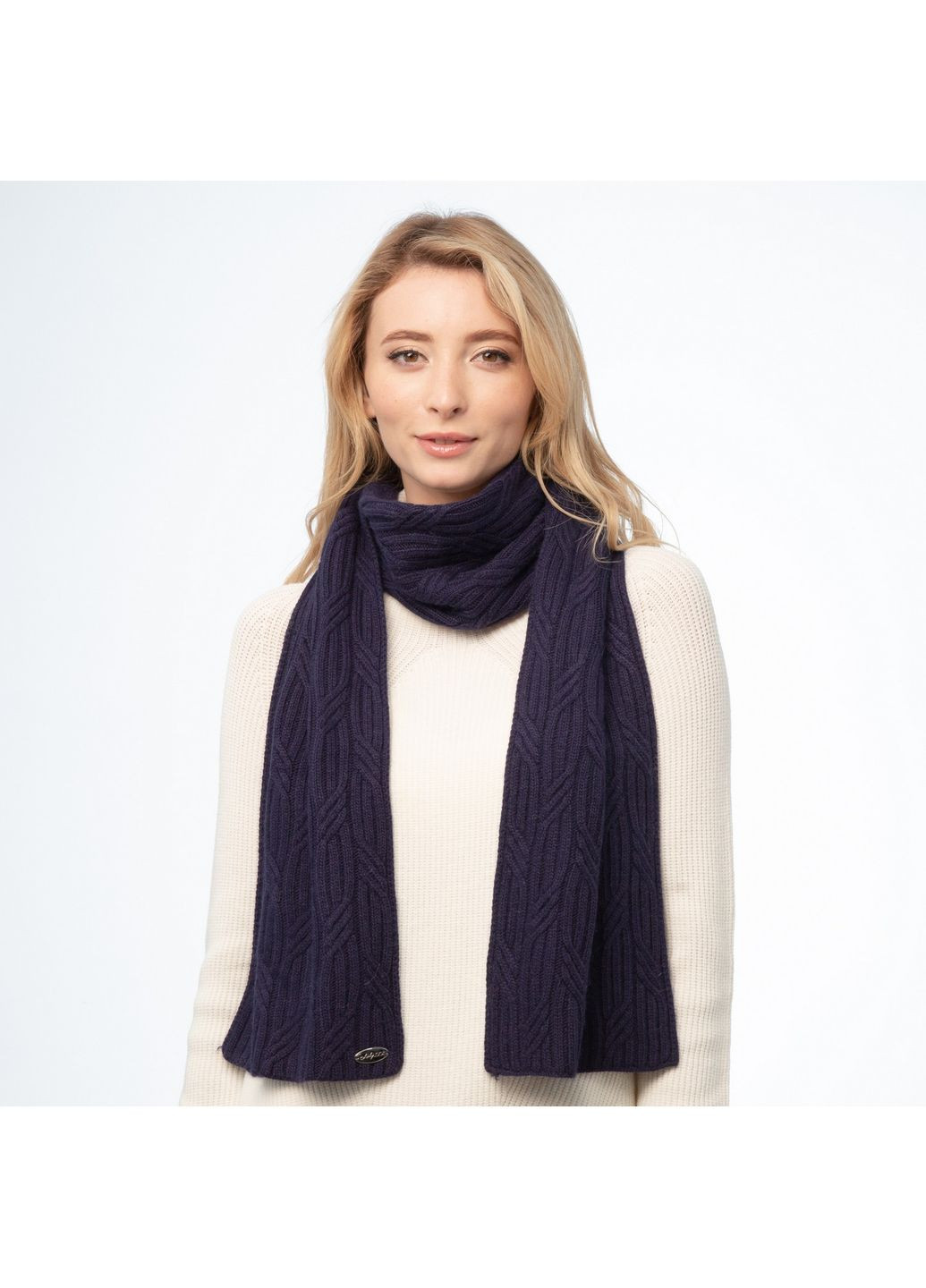 Шарф жіночий однотонний вовна синій AMALA LuckyLOOK 309-274 (322792533)