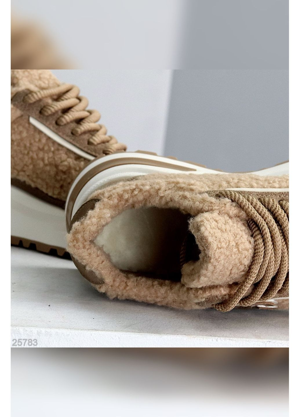 Зимние женские кроссовки No Brand кофейные зима (366290820)