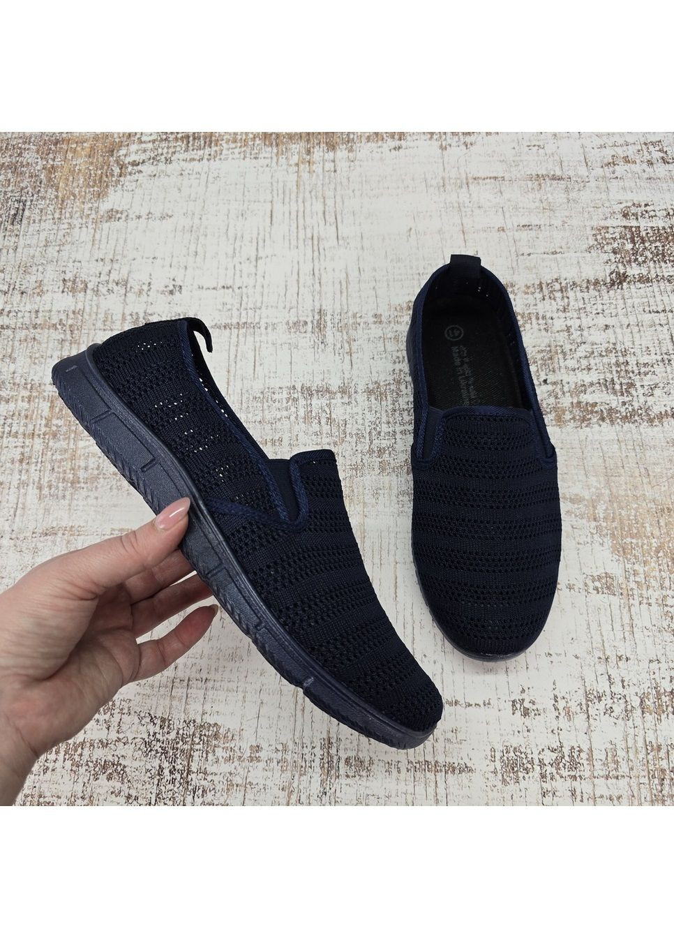 Синие мокасины мужские текстильные сетка Gipanis