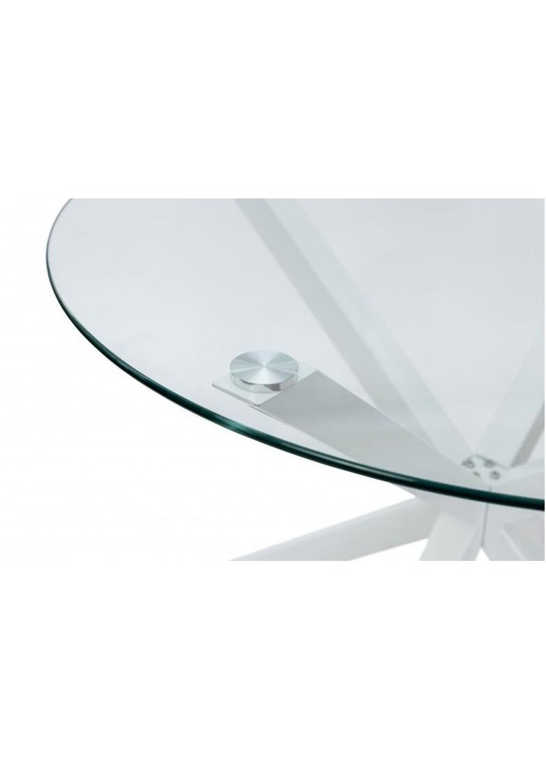 Обідній стіл круглий скляний Gin 1000x750 мм Білий Мікс Меблі 855378-02 855378 Мікс меблі (355468152)