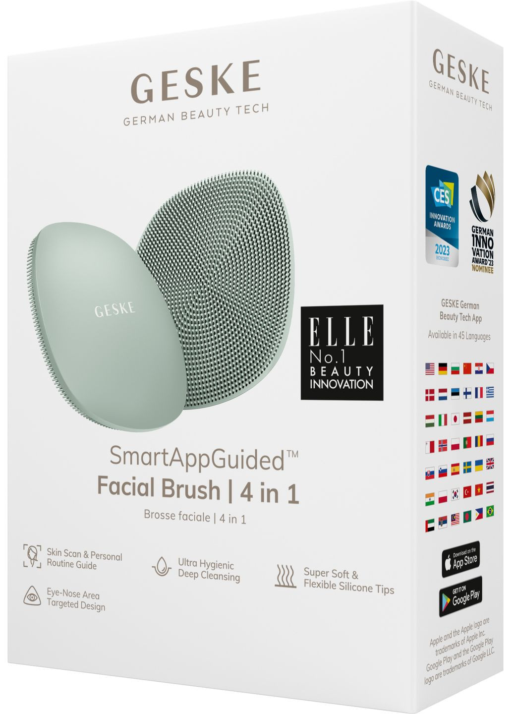 Щетка для лица Facial Brush 4в1 green GESKE (341526187)
