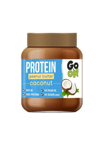 Заменитель питания Go On Protein Peanut Butter 350 грамм, кокос Go On Nutrition (324419725)