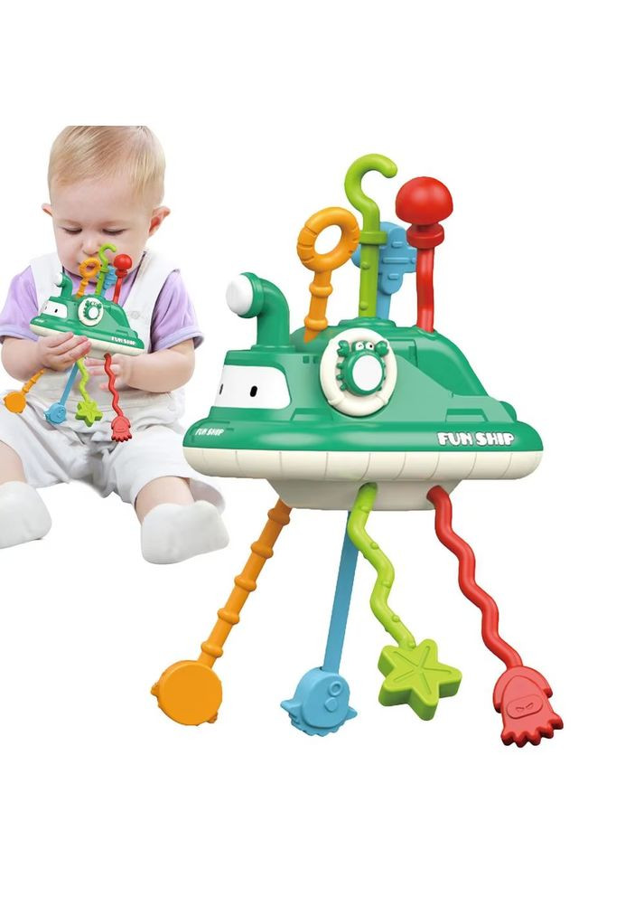 Логічна іграшка 1160 текстурне брязкальце прорізувач зелений Підводний човен Fun Game (327797409)