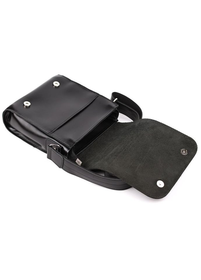 Чоловіча шкіряна сумка через плече ZA-30271-3md чорний глянець TARWA (298794022)