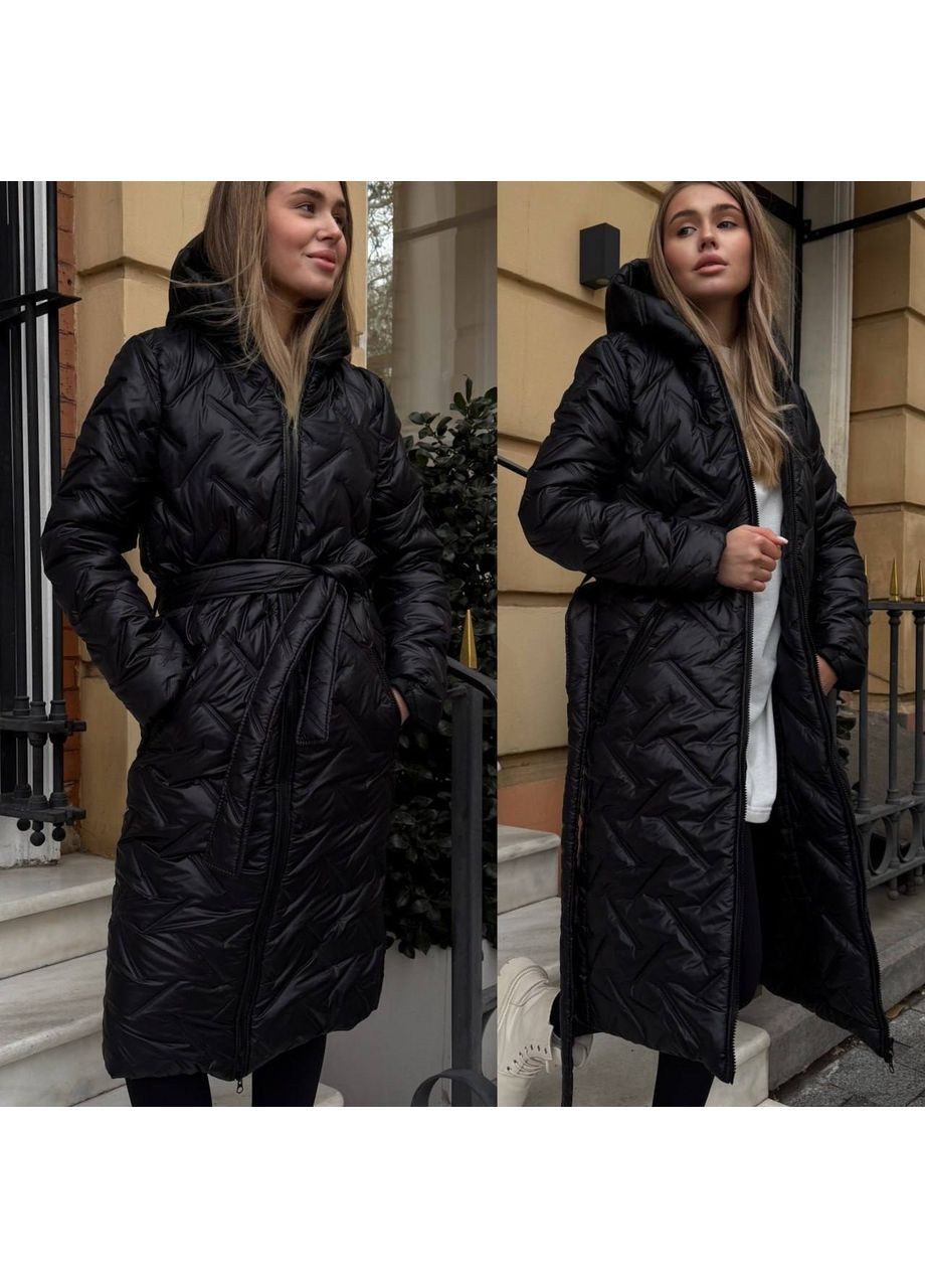 Чорне Зимове пальто на теплій підкладці Stylish Touch