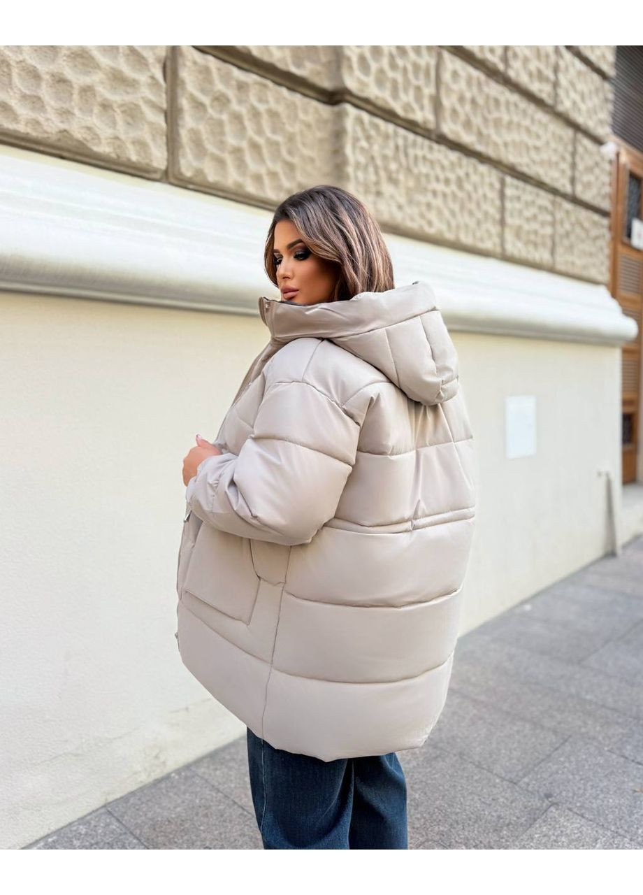 Чорна зимня куртка тепла двостороння Garna