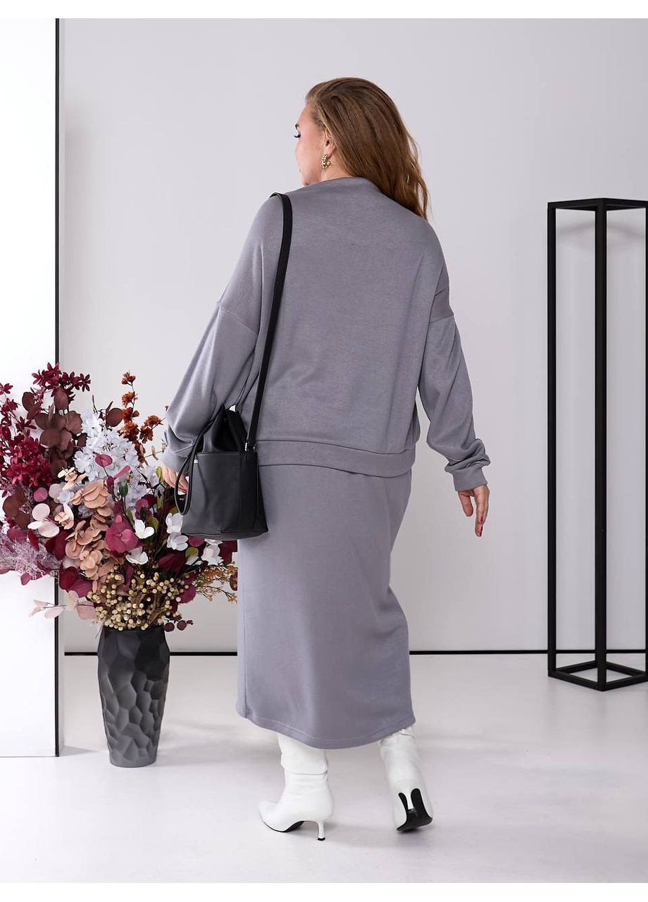 Жіночий костюм з ангори зі спідницею колір світло New Trend (304988667)