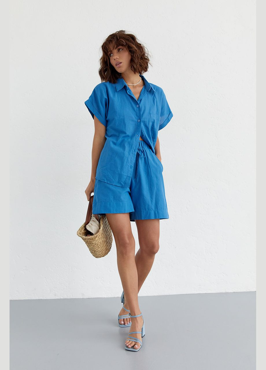 Жіночий літній костюм, шорти та сорочка. Lurex (280910114)