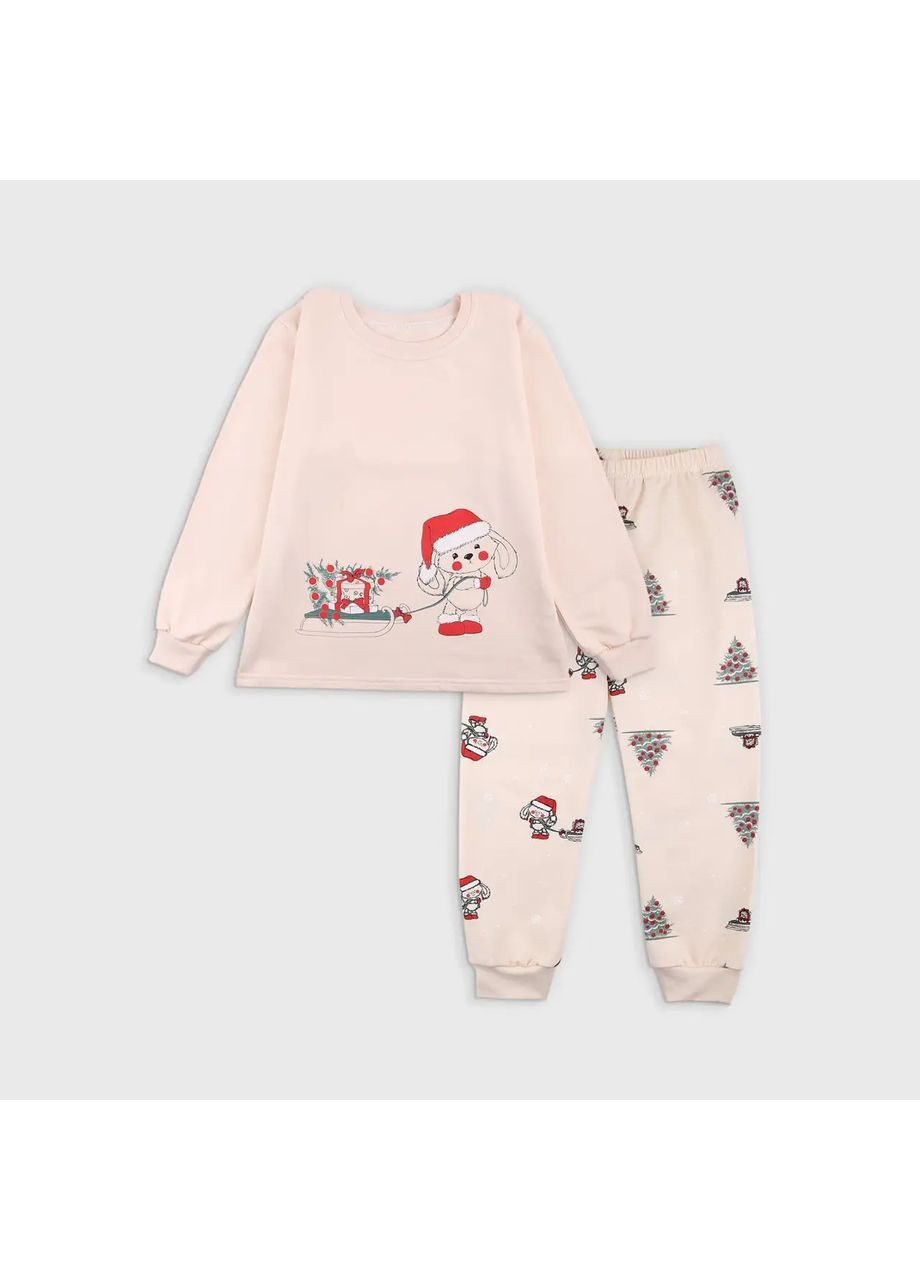 Бежева піжама дитяча кофта + брюки Flamingo