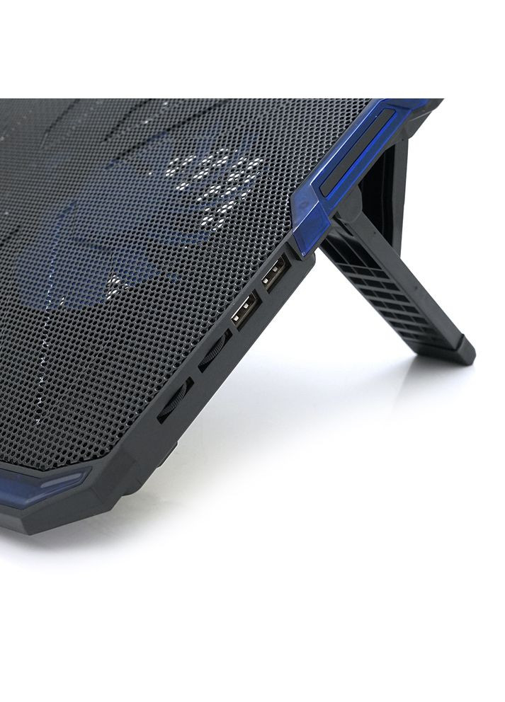 Підставка під ноутбук A2, 10-15.6", 2*140мм + 3*70мм 1400±10% RPM, корпус пластик, 2xUSB 2.0, 410x290x26mm, Blue, Box, Q20 IceCoorel (317171853)