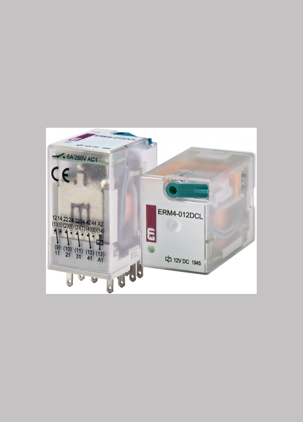 Проміжне реле 6А 4к 12V DC ERM4 з індикатором [2473021] ERM4-012DCL ETI (337143058)