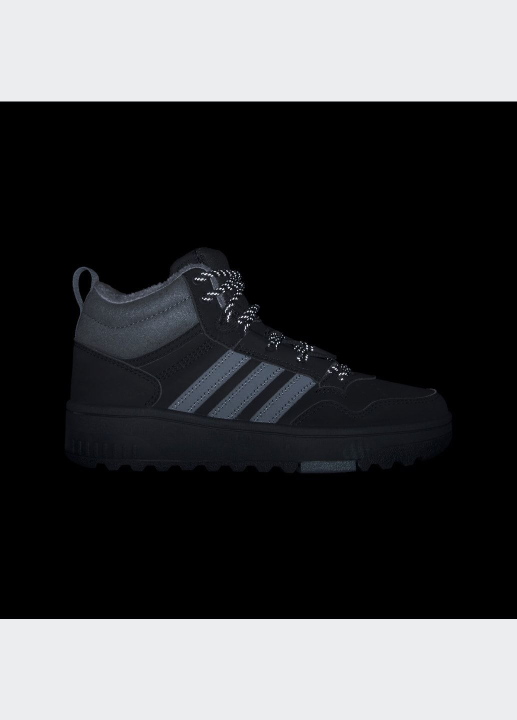 Черные спортивные осенние ботинки hoops 4.0 mid kids adidas