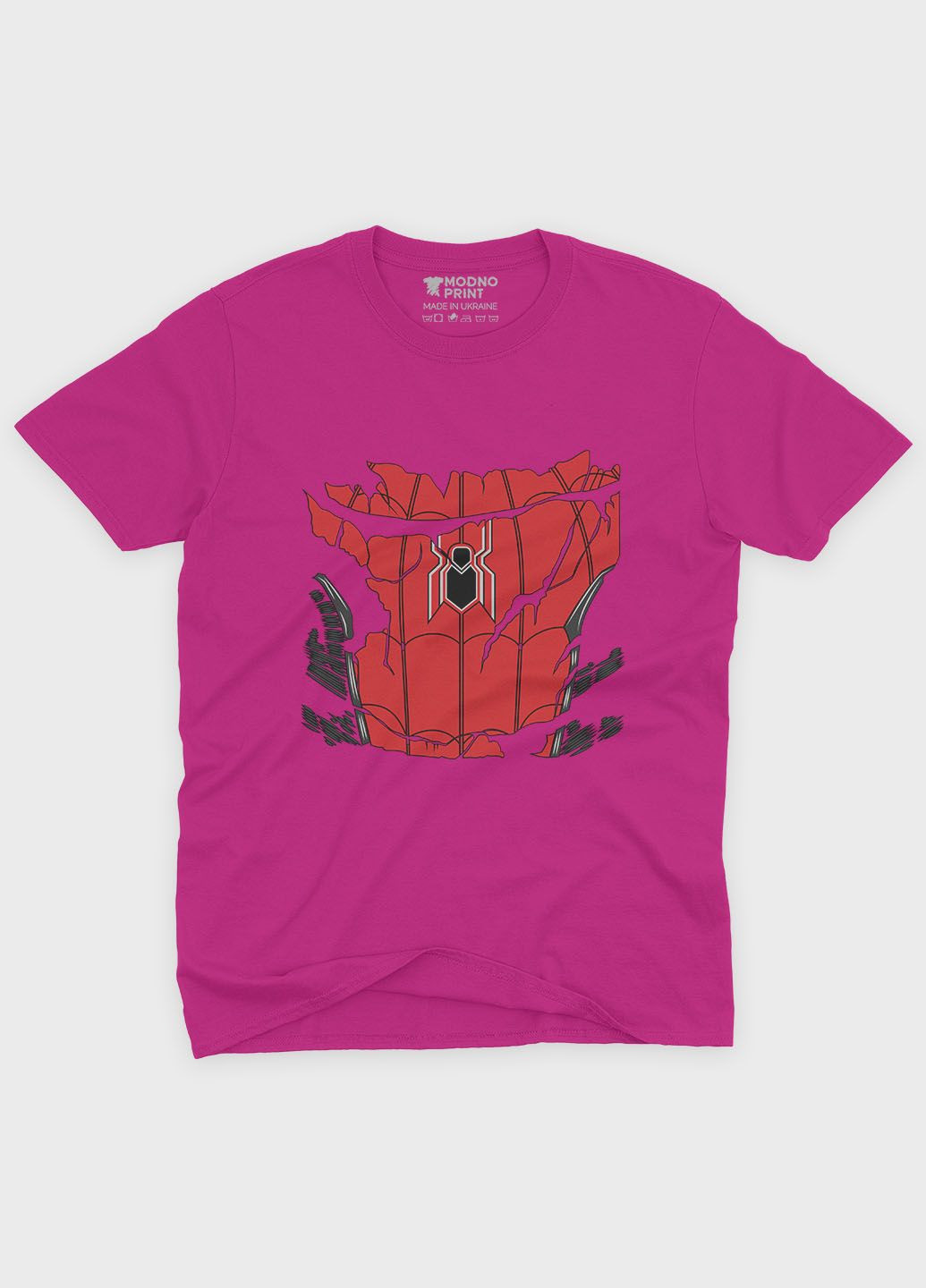 Розовая демисезонная футболка для девочки с принтом супергероя - человек-паук (ts001-1-fuxj-006-014-090-g) Modno
