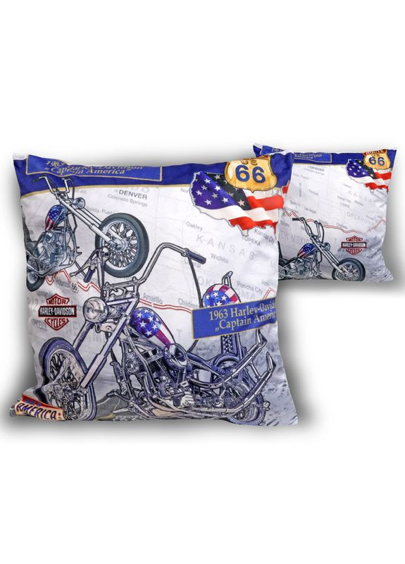 Подушка декоративная на молнии Харлей Дэвидсон-Капитан Америка 1963г, cм(021-1204) Carmani (346286752)