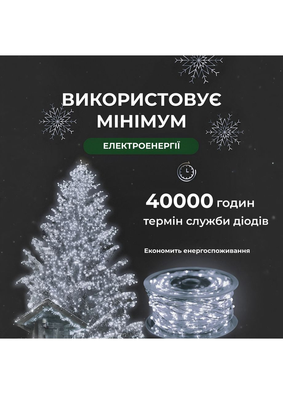 Гірлянда роса на пульті 100 метрів на 1000 led світлодіодів крапля на білому дроті біла 1000L100MWW Garlando (366963861)