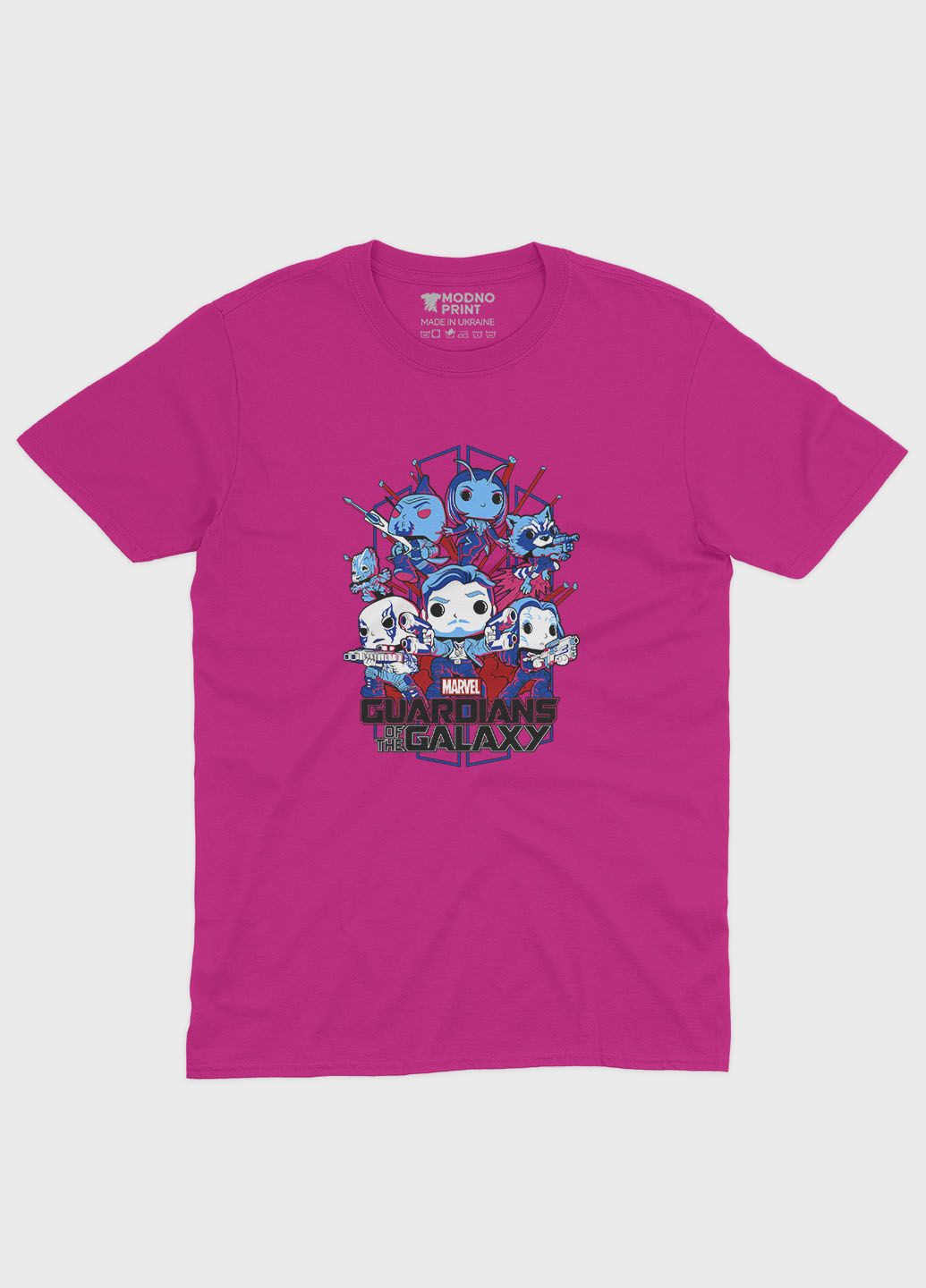 Розовая демисезонная футболка для девочки с принтом супергероев - часовые галактики (ts001-1-fuxj-006-017-002-g) Modno