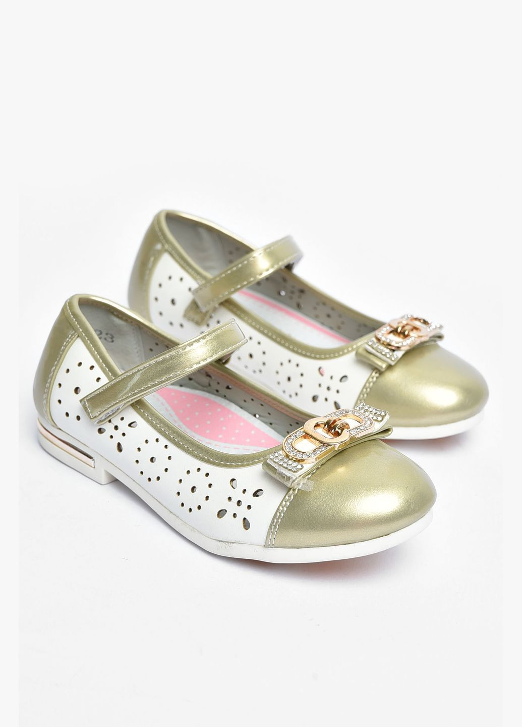 Балетки для дівчинки золотистого кольору Let's Shop без декору (331861851)