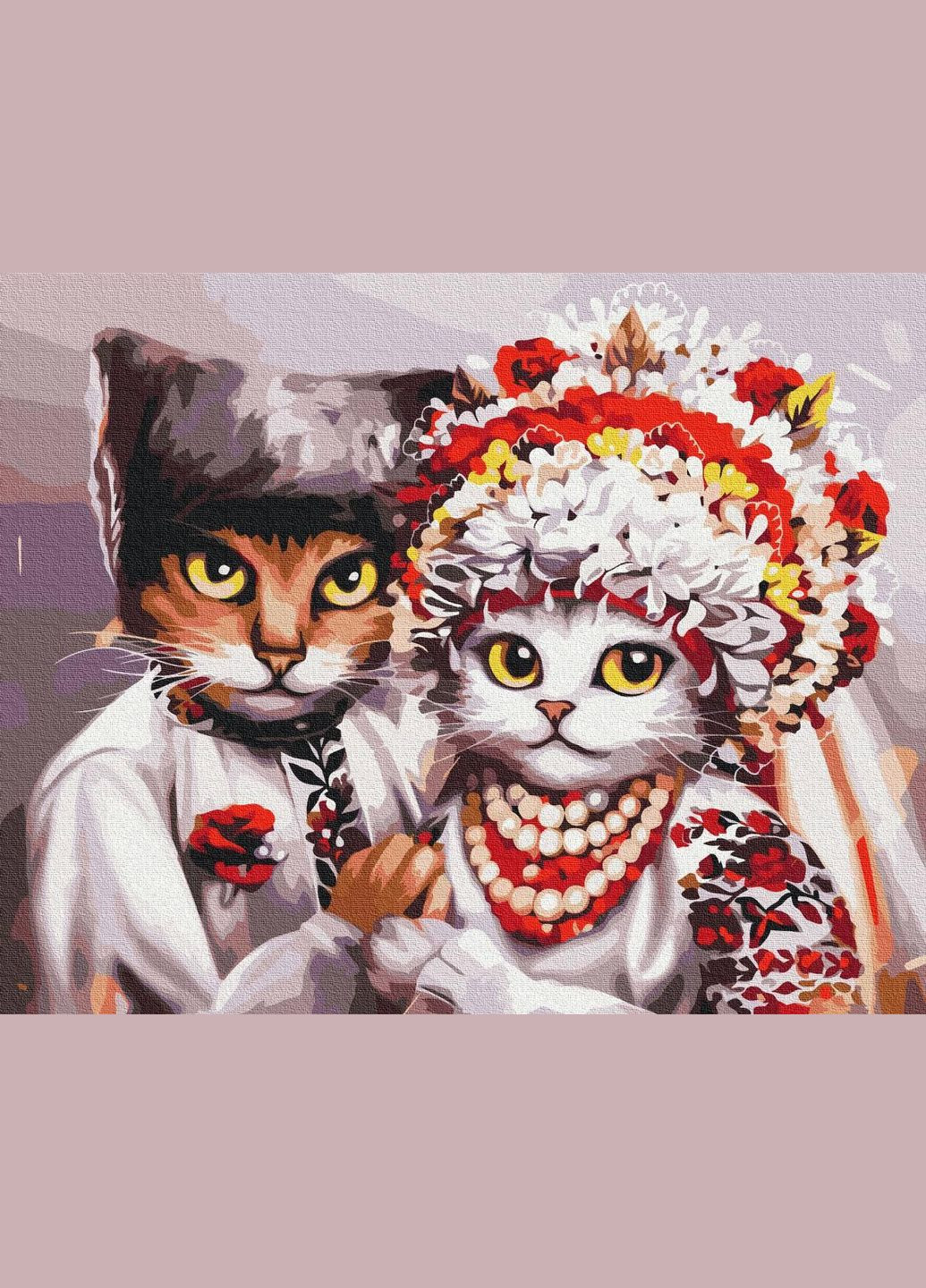 Картина по номерам Свадьба украинских котиков ©Марианна Пащук Картины Патриотические на холсте 40х50 BS53340 Brushme (308989055)