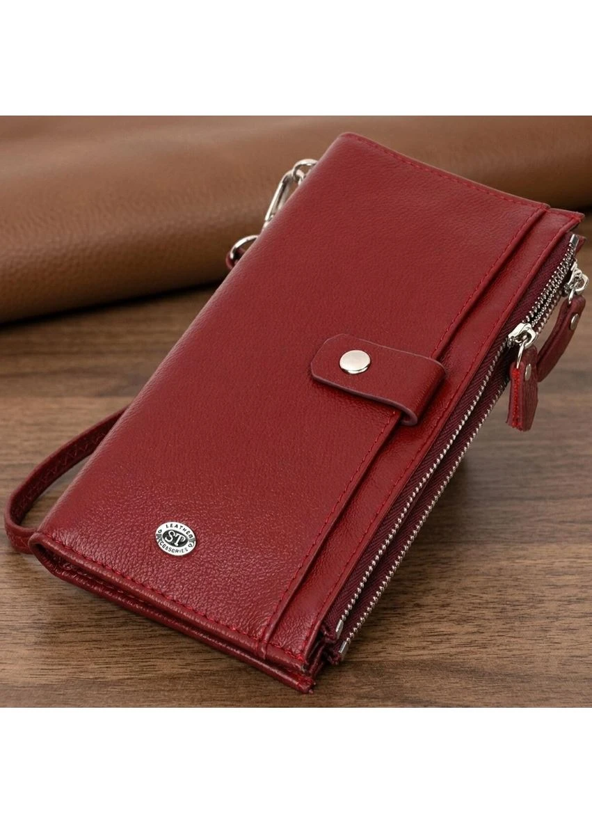Стильний та яскравий жіночий гаманець-клатч ST Leather 19433 Бордовий Karya (326788508)
