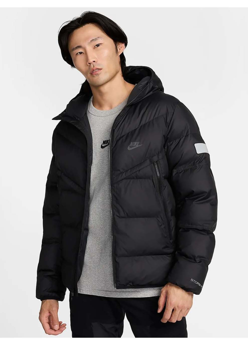 Чорна демісезонна чоловіча куртка m nsw sf wr pl-fld air max jkt чорний Nike