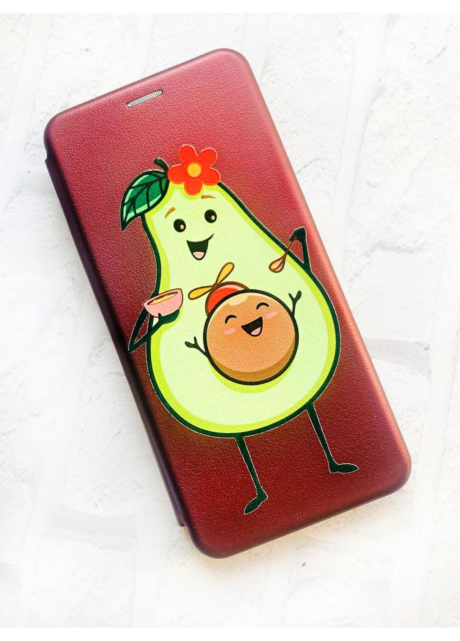 Чохол-книжка з малюнком для Xiaomi Redmi Note 4/ Note 4X Бордовий:: Малюк Авокадо (принт 309) Creative (360697815)