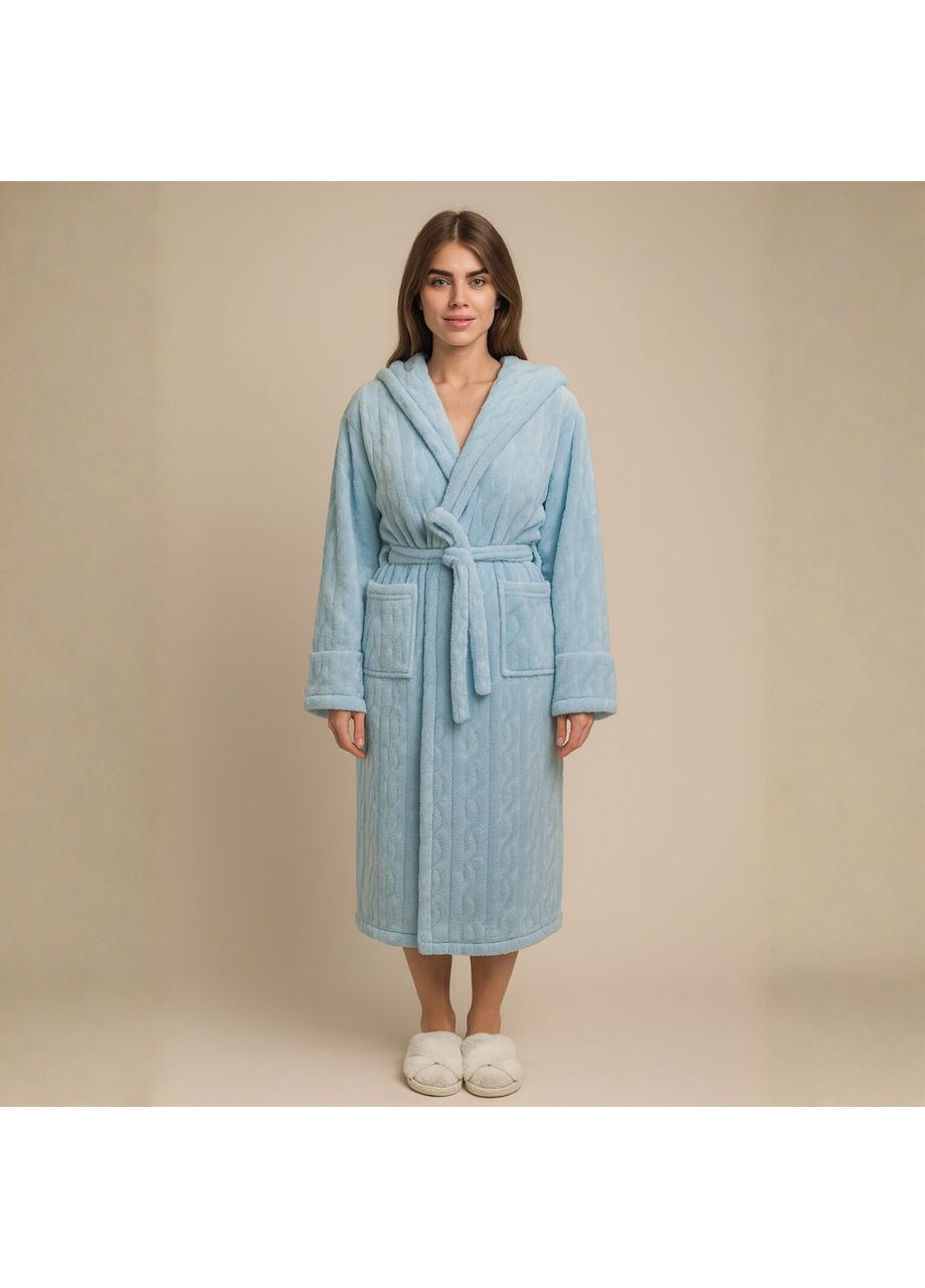 Халат жіночий плюшевий блакитний 46-48 р H56 Ananasko (370281571)