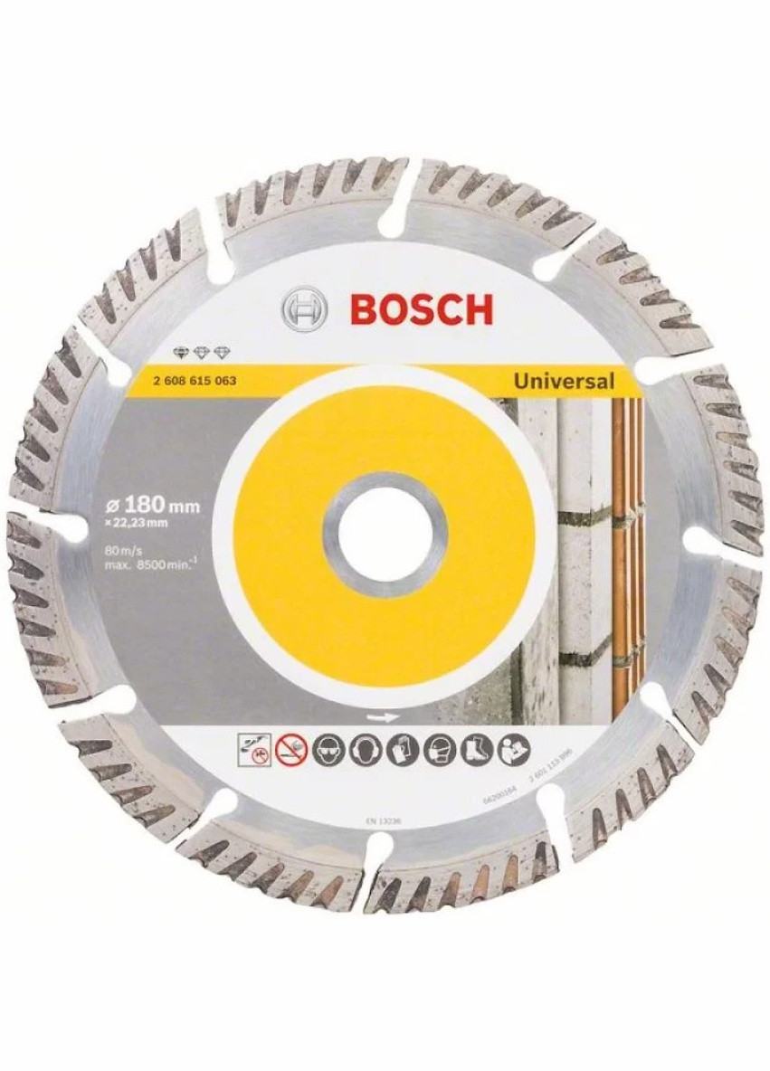 Алмазный диск PF Universal (180х22.23 мм) круг отрезной сегментный по бетону (21674) Bosch (267819120)