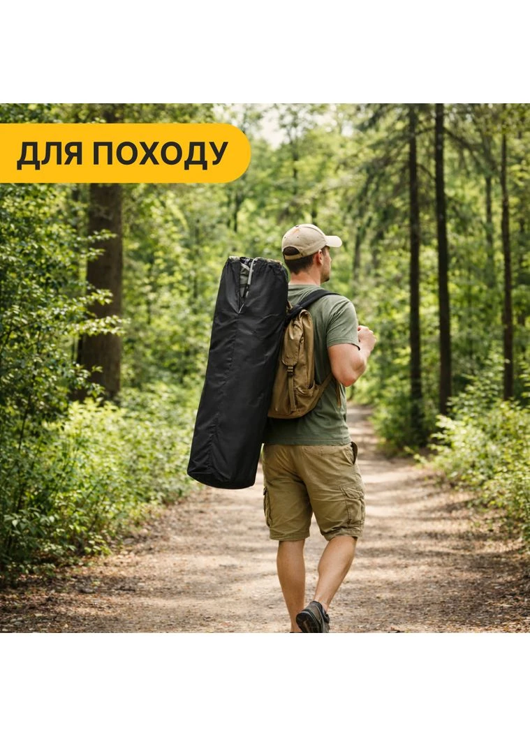 Розкладушка поліестер 190х70 см чорнобіла LEOBRO (389078807)