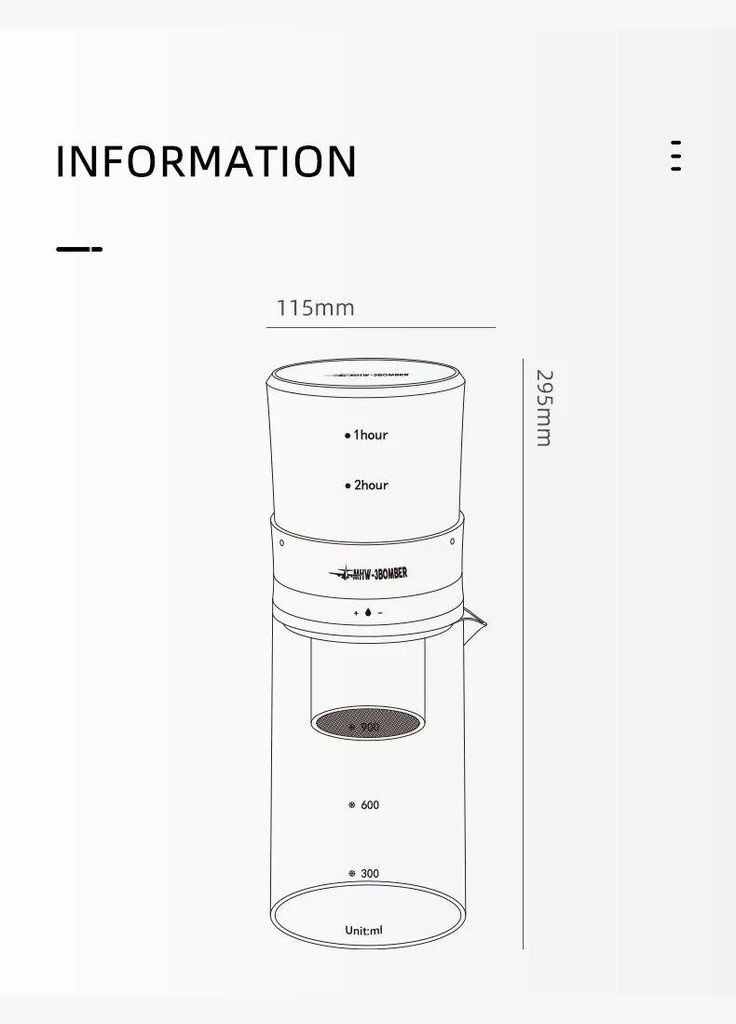 Заварник Cold Brew Baro Ice Dripper для холодної кави колд брю (R-ID5900-VS) MHW-3BOMBER (303348117)