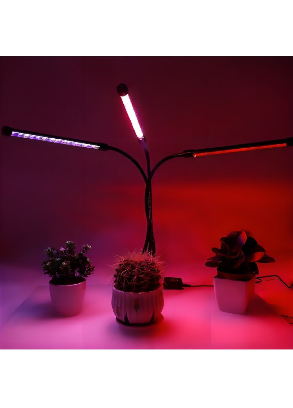 Ультрафиолетовая гибкая фитолампа на прищепке с таймером работой от USB для растений рассады 3 головки 30 w (480314-Prob) Unbranded (333380169)