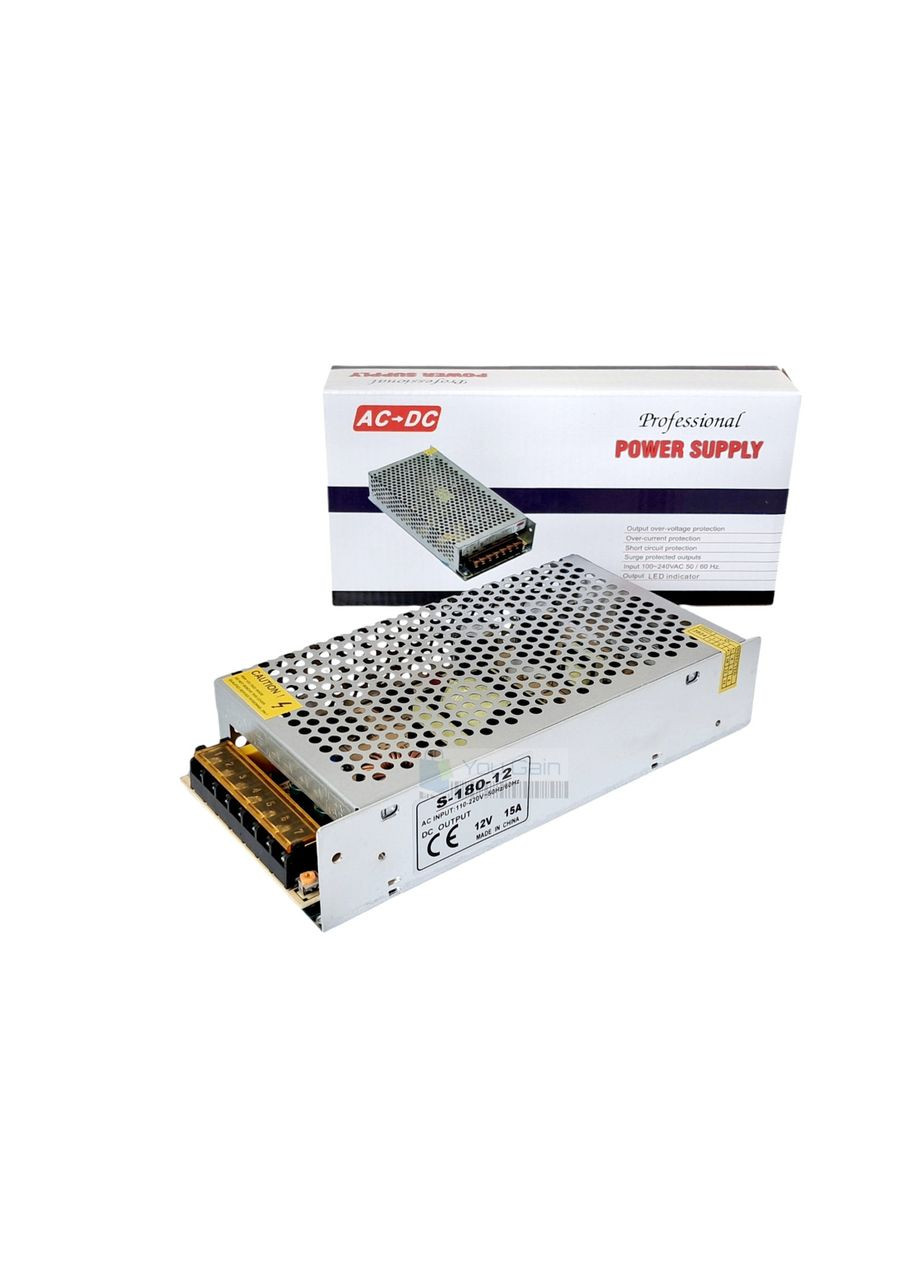 Імпульсний блок живлення 12В 15А (180 Вт) (TL494) UKC (361067460)