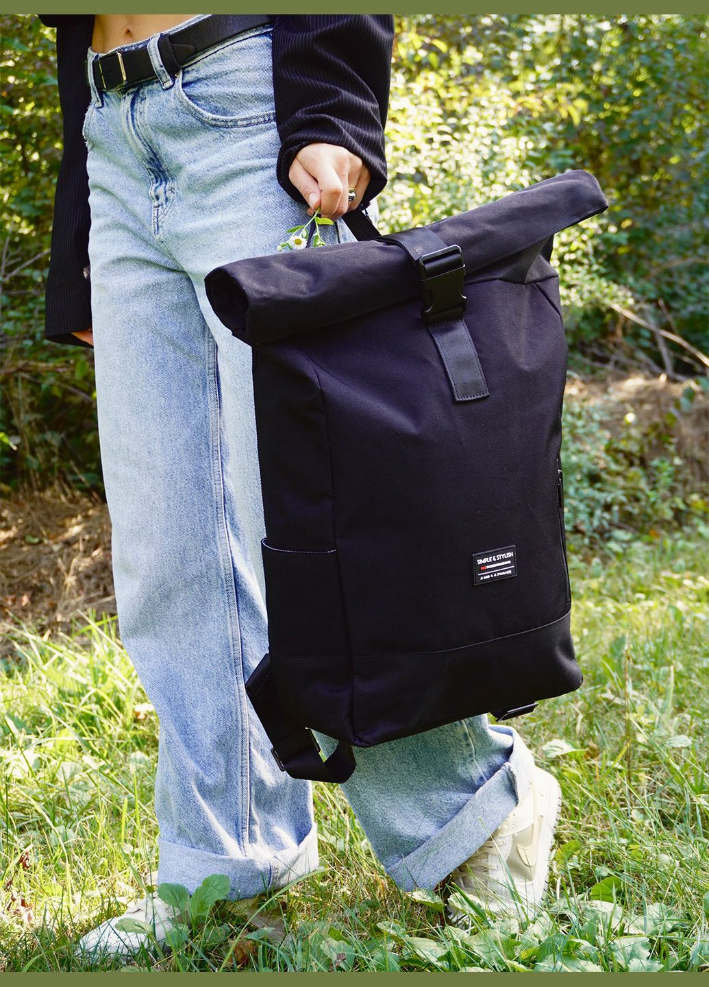 Рюкзак роллтоп женский с отделением для ноутбука городской рюкзак rolltop вместительный рюкзак для путешествий Черный 73196 OnePro (306747236)