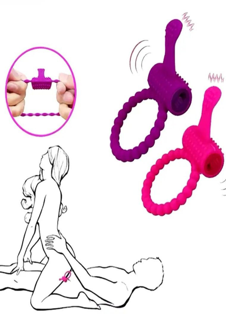 Кільце ерекційне для пеніса з вібратором для клітора рожеве Tenga (327095173)