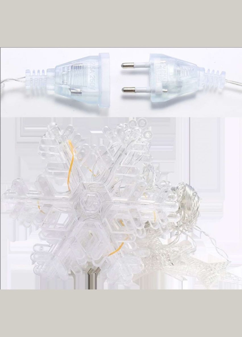 Гирлянда-штора Звезды и снежинки размер 3*1 м 12 фигур, белый GarlandoPro (328441211)