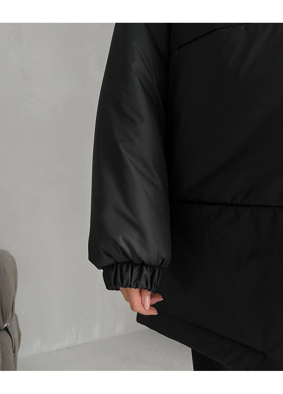 Чорна зимова куртка оверсайз Fashion