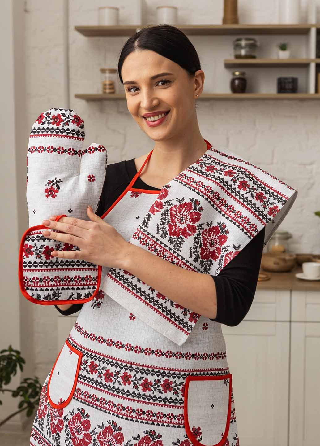 Кухонний набір "Сірий орнамент" 4 предмета Homedec - (279381117)