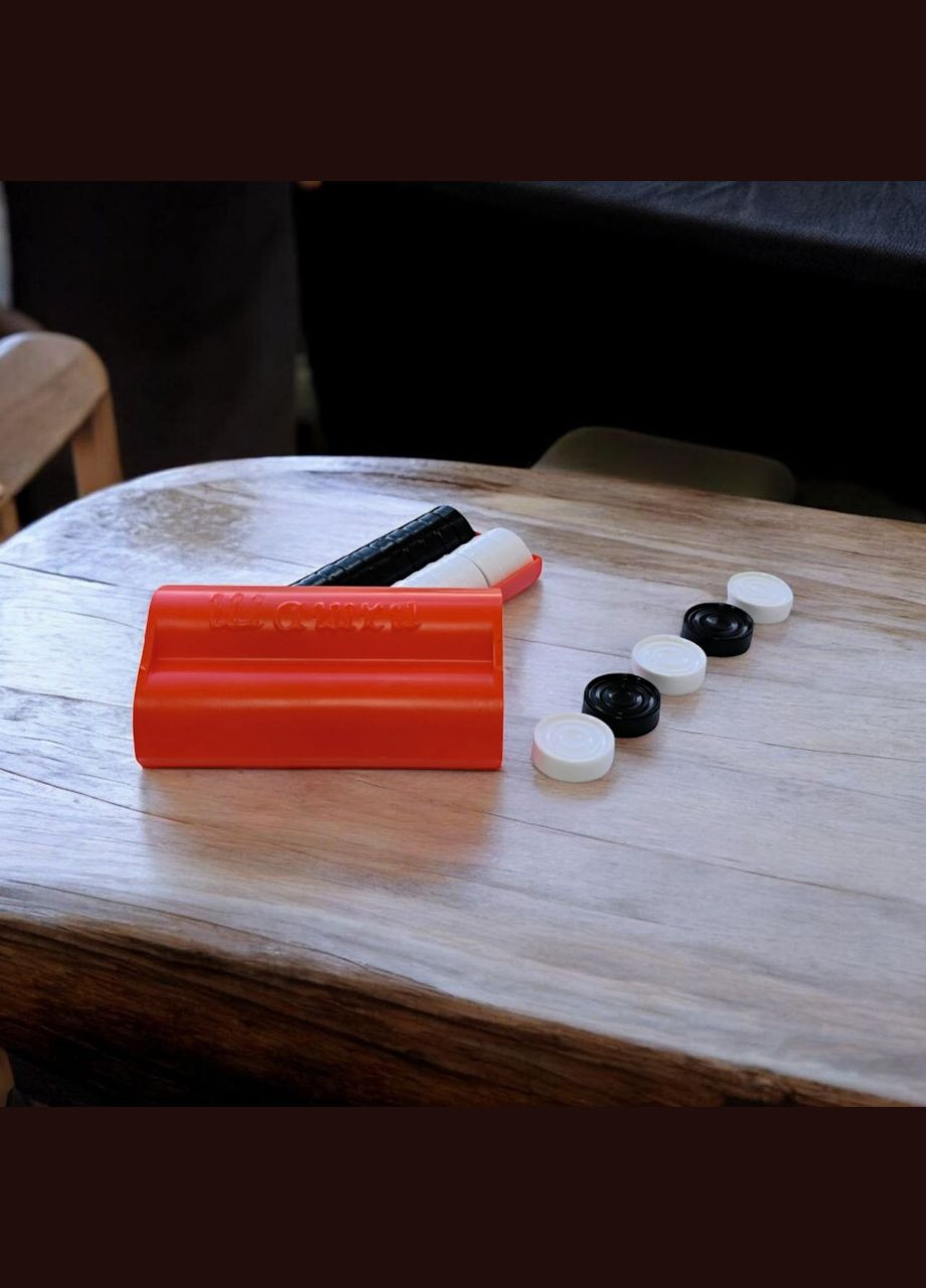 Набір шашок у фіолетовому пластиковому футлярі помаранчевий SNS (316141753)