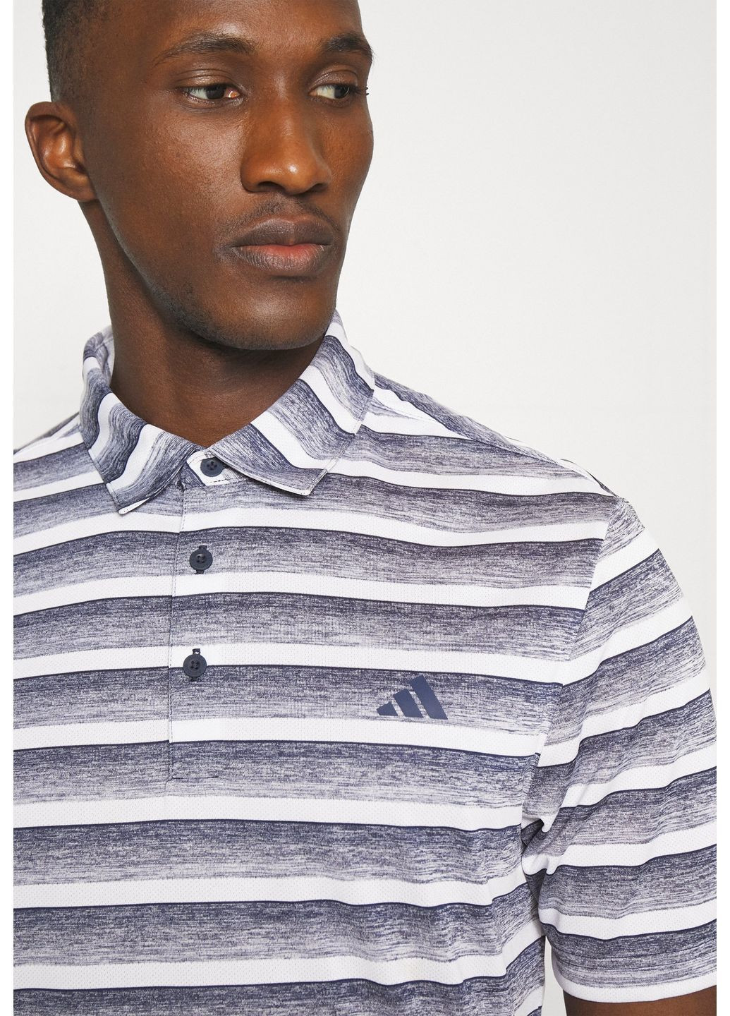 Біла футболка поло adidas Two-Color Striped Golf HS7579