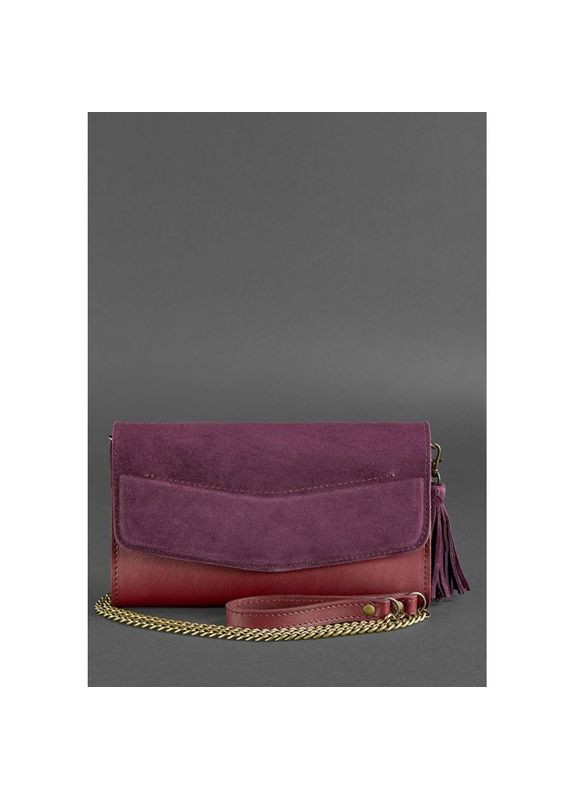 Поясная сумка женская кожаная через плечо с ремешком Элис бордовая Велюр краст BlankNote (302007732)