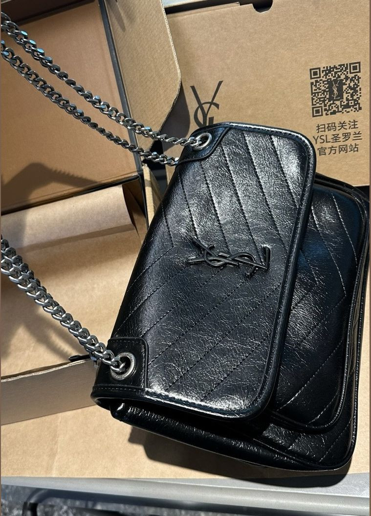 Жіноча сумка YSL 6029 крос-боді чорна No Brand (290665132)