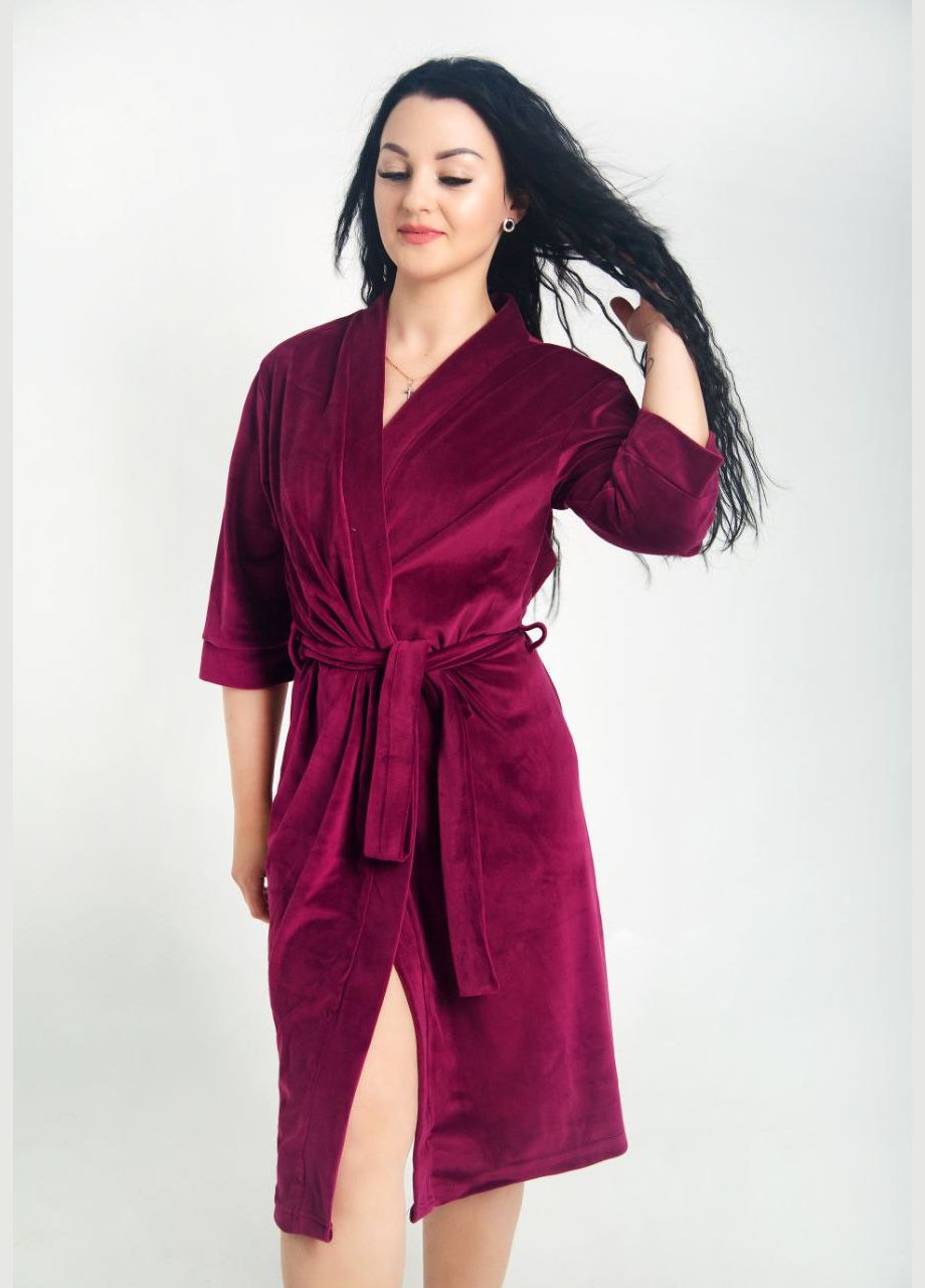 Халат жіночий велюровий на запах No Brand халат (315635057)