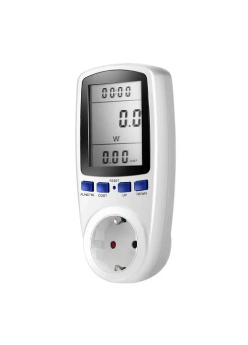 Энергометр, ваттметр, вольтметр, амперметр, измеритель мощности, CAT-II с функцией настройки стоимости и время, белый China (325877816)