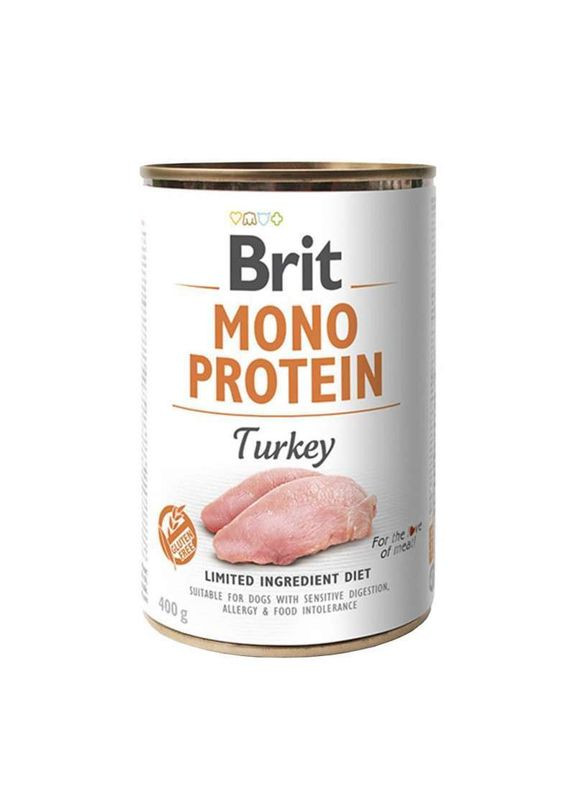 Консерви для собак з індичкою Mono Protein Turkey - 400 г Brit (327054739)